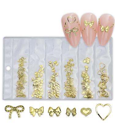 FEIlei 3D Nail Charms Heart Nail Art Studs Nail Jewelry for DIY Crafts Nail Art Decor