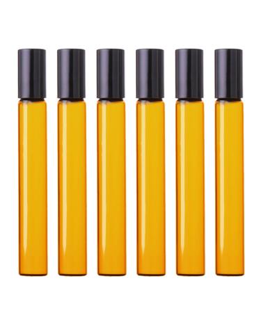 6pcs 10ml Empty Brown Glass Roll on Bottle Aromatherapy Essential Oil Bottle Perfume Bottle