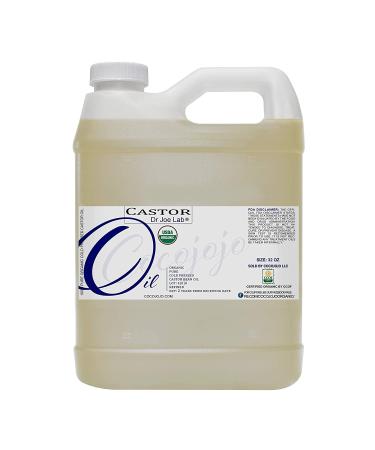 Organic Castor Oil 32 oz - 100% Pure USDA Certified, Hexane-Free, Non-GMO Carrier Oil for Hair, Skin, Face, Body, Nails, Lashes, and Eyebrows - Buy Online on GoSupps.com