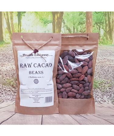 Health Embassy Raw Cacao Beans | Haricots de Cacao Crus | Theobroma cacao L (450g) - Buy Online on GoSupps.com