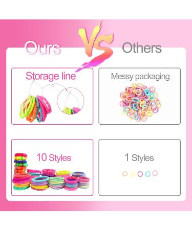 Hanyousheng 100 Pcs Multicolor Hair Ties for Baby Girls - Elastic Ponytail Holders & Hair Accessories - Buy Online on GoSupps.com