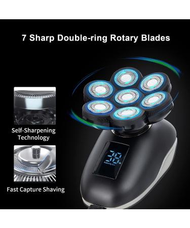 UPTARD 7D Blade Replacement Heads for Bald Men - Stainless Steel Rotary Blades for Electric Head Razor - Buy Online on GoSupps.com