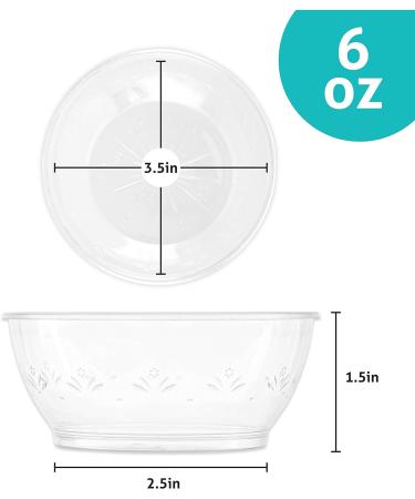 PLASTICPRO 6 oz Hard Plastic Dessert Bowls - Clear Ice Cream Bowls, Pack of 20 - Buy Online on GoSupps.com