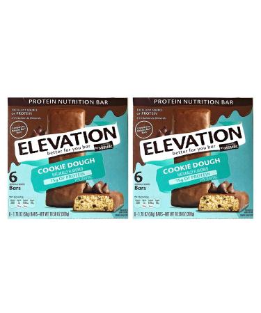 Generic ELEVATION Gluten Free Cookie Dough Protein Energy Bars 2 PACK 15g Protein Per Serving 6 dx 1.76 oz. Bars in Each Box (12 Bars Total)