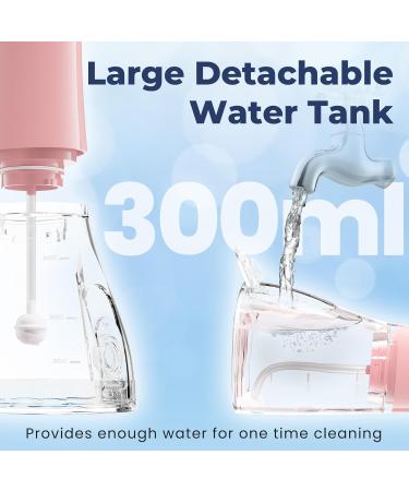 7AM2M Cordless Water Dental Flosser - Rechargeable Portable Teeth Cleaner with 6 Jet Tips & 3 Modes - Rose Pink - Ideal for Travel & Superior Oral Care - Buy Online on GoSupps.com