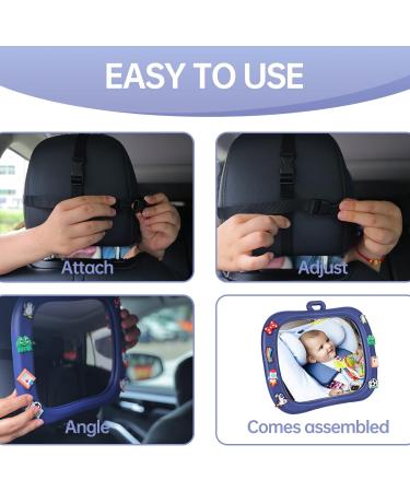 Buy Mlryh 360 Baby Car Mirror - Break-Proof Rear Seat Mirror with 8 DIY Decorations | Perfect for Safe International Travel - Buy Online on GoSupps.com