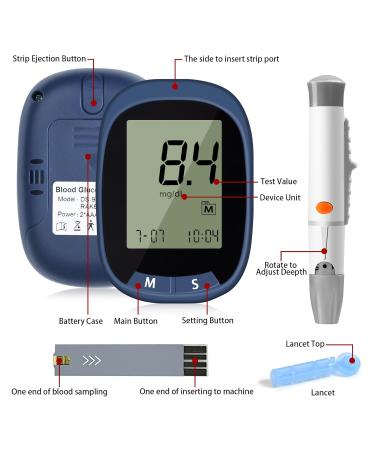 Blood Glucose Monitors Blood Glucose Meter Blood Sugar Tester With Test Strips x 50 and Lancet x 50 for UK Diabetics -in mmol/L - Buy Online on GoSupps.com
