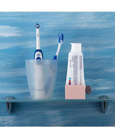 Rowphya 4-Piece Toothpaste Dispenser Set - Rolling Tube Squeezer & Holder for Bathroom - Save Toothpaste & Creams - Pink, White, Light Blue, Navy Blue - Buy Online on GoSupps.com