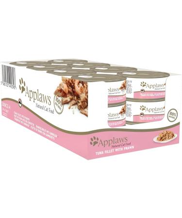 Applaws Premium Natural Cat Food - Tuna Fillet & Shrimps in Broth 156g Can (24 Pack) - Buy Online Internationally - Buy Online on GoSupps.com