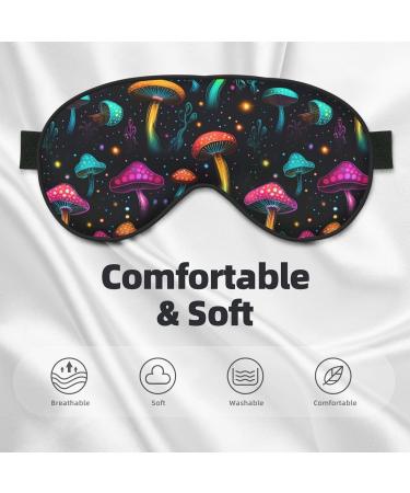 Colorful Mushroom Sleep Mask | Soft Adjustable Eye Covers for Travel & Sleep | Blackout Mask for Men & Women - Buy Online on GoSupps.com