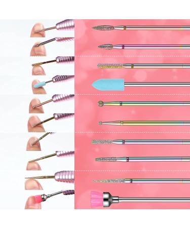 30-Piece Nail Drill Bits Set - Ceramic & Diamond Efile Bits for Professional Nail Manicure Pedicure - Carbide Cuticle Remover Tools for Home Salon Acrylic Gel Nails - Buy Online on GoSupps.com