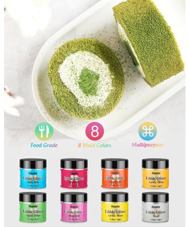 RoizeFar Edible Glitter Set - 8 Colors Tasteless Powder for Cakes & Drinks | Perfect for Easter Christmas Oktoberfest & Cocktails - Buy Online on GoSupps.com