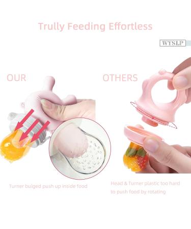 WYSLP Baby Silicone Fruit Mesh Feeder Pacifier - Teething Toy for Babies 0-18 Months | Self-Feeding Soft Teether Utensil for Infant Toddler Boys Girls - Pink - Buy Online on GoSupps.com