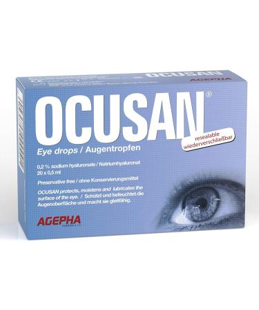 Ocusanum Single Use Eye Drops for Dry Eyes| Lubricant Eye Drops for Contact Lens| Preservative Free Eye Drops| Hyaluronic Acid Eye Drops |Artificial Tears for Red Eyes Itchy Eyes Sore Eyes (PACK OF 1) 1 Count (Pack of 1)