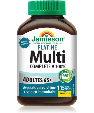 Jamieson 100% Complete Multivitamin Platinum for Adults 65+ with Calcium Lutein & Immune Support - Buy Online on GoSupps.com