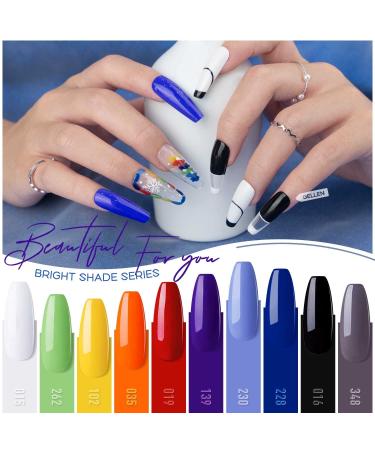 Gellen 10 Colors Gel Nail Polish Starter Kit with UV/LED Light, 24W Nail Dryer | DIY Home/Salon Manicure Set - Neon Rainbow Summer Nail Polish Gift for Her - Buy Online on GoSupps.com