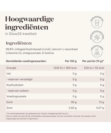 Glow25 collagen plus with vitamin C zinc and biotin highquality collagen hydrolyzate peptides types 1 and 3 dissolves well 150g 150g 10 sachets - Buy Online on GoSupps.com