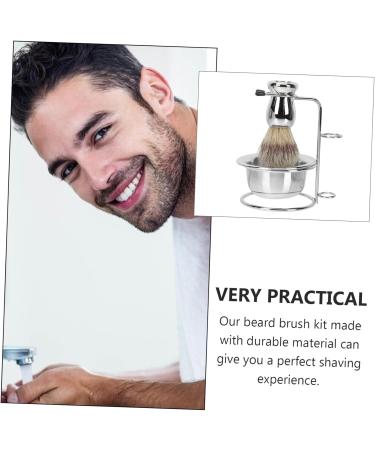 Minkissy Stainless Steel Barts Brush Set - Razor Brush Soap Bowl & Holder for Men's Grooming | Halter Bread Shell Travel Kit - Buy Online on GoSupps.com