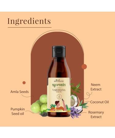 Satthwa Vardhana Hair Oil with Pumpkin Seed Oil & Saw Palmetto - Natural DHT Blockers for Hair Fall Control | Paraben Free - 150ml - Buy Online on GoSupps.com