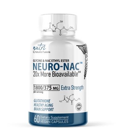 Neuro NAC Supplement 375mg Extra Strength with 1800mg Glycine - N-Acetyl Cysteine Ethyl Ester - 20x More Bioavailable Than NAC 600 mg - Boost Glutathione 10x More Than Liposomal Glutathione - NACET