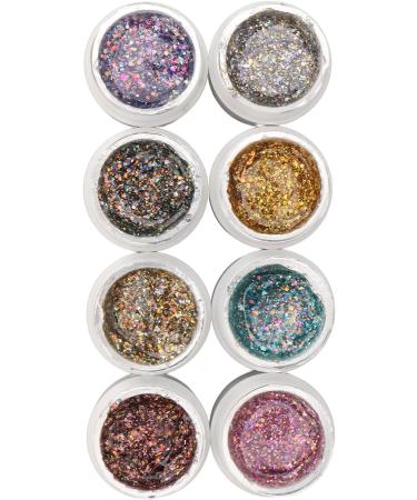 Glitter Gel Nail Polish Set Long-Lasting UV LED 8 Colors Smooth Texture Shellac Gel Varnish UV Gel Polish Nail Polish for Beginners Nail Art Manicure - Buy Online on GoSupps.com