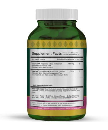 Shatavari & Beyond Liposomal Extract with Triperine | Ayurvedic Adaptogenic Herb for Hormonal Harmony & Reproductive Wellness | Vegan Non GMO Clinical Grade 120 Capsules Made in The USA* - Buy Online on GoSupps.com