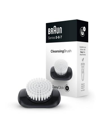 Braun EasyClick Cleansing Brush Attachment For New Generation Series 5 6 and 7 Electric Shaver Cleans Exfoliates and Refines Your Skin White Cleansing Brush Attachment Single