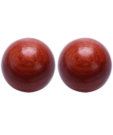 Grockstr 2 x 5 cm wood stress baoding-ball health exercise handball finger massage chinese health meditation relaxation therapy