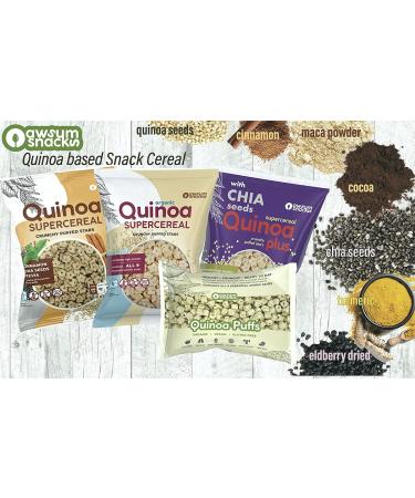Awsum Snacks Organic Quinoa Puffs 1oz (12 bags) - High Protein, Vegan & Gluten Free - Diabetic-Friendly & Keto-Friendly - Buy Online on GoSupps.com