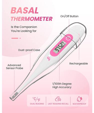 Digital Basal Thermometer - Accurate Baby Fever Thermometer - High-Precision Oral Thermometer for Pregnancy & Natural Family Planning - Buy Online on GoSupps.com