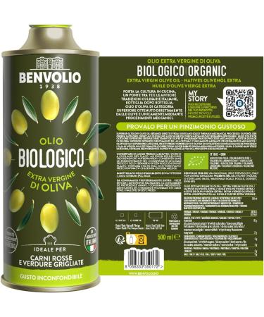 BENVOLIO 1938 Organic Extra Virgin Olive Oil 500ml - 100% ITALIAN Cold Pressed - Buy Online on GoSupps.com