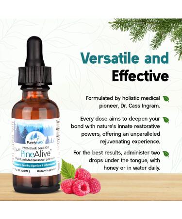 PURELY WILD PineAlive - Raw Pine Resin & Black Seed Oil Complex | Wild-Harvested Forest Extract | Dr. Cass Ingram's Original Formula | 1 fl oz with Dropper - Buy Online on GoSupps.com
