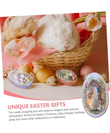 VILLCASE 4pcs Box Easter Egg Candy Box Dinning Table Decor Easter Tin Festival Candy Case Cartoon Tea 11.5x7cm As Shown - Buy Online on GoSupps.com