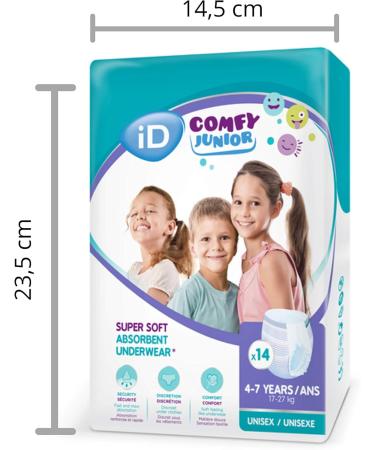 iD Comfy Junior Pants for Kids 4-7 Years | Bed & Trouser Wetting | 14 Pack - Best Comfort & Protection - Buy Online on GoSupps.com