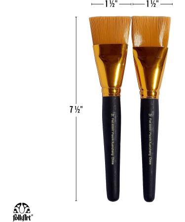 Plaid 50557E Flat Brush Set - 2 Piece Gold Taklon Brushes - Buy Online on GoSupps.com