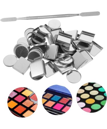  FRCOLOR 31 Pieces DIY Makeup Pans Round Square Iron Pans for Eyeshadow Blush Lipstick with Blending Spatula for Creative - Buy Online on GoSupps.com
