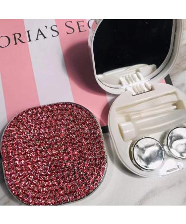Optometry Lens Container & Contact Lens Box - Cute Trendy Portable Rhinestone Beauty Boxes in Red & Blue - Buy Online on GoSupps.com