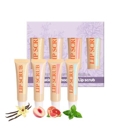 Ceprznvey Lip Scrub Stick Lip Exfoliant Moisturizing Lip Stick Lip Exfoliator Set 4piece Lip Scrub Stick Set Moisturizing Lip Scrub Exfoliator Stick for smoother soft lips perfect for daily