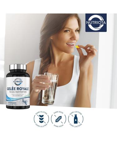 Nutriota Royal Jelly 350 mg | 120 High Concentration Capsules | Royal Jelly Contributes to Optimal Immune System Function | Increases Energy - Buy Online on GoSupps.com
