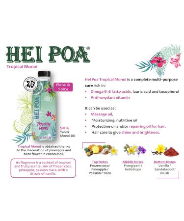 Forever HEI POA Tropical Monoi Pina & Maracuja 100ml - Nourishing Hair & Skin Oil for All Skin Types | International Shipping Available - Buy Online on GoSupps.com