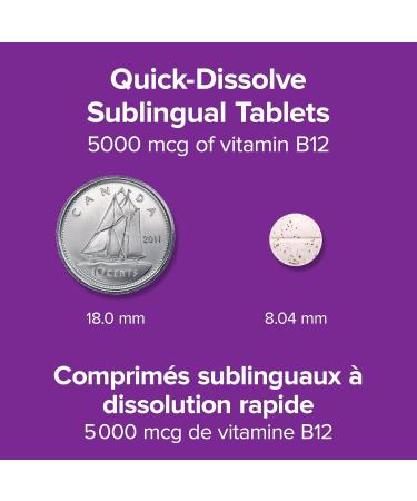 Webber Naturals Vitamin B12 5000 mcg Extra Strength Quick Dissolve 60 Tablets Supports Energy Production and Metabolism Unflavored 60 count (Pack of 1) - Buy Online on GoSupps.com