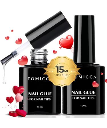 TOMICCA 4-in-1 Gel Nail Glue Set for Acrylic & False Nails - Super Strong Formula for Nail Polish UV/LED Lamp Cure - 2PCS 15ml - Buy Online on GoSupps.com