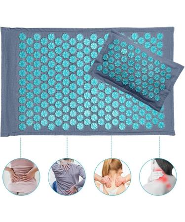 Dunlap Coconut Fiber Acupressure Mat & Pillow Set - Blue Massage Cushion for Back & Foot Relaxation Stress Relief & Acupuncture - 3 Sets - Buy Online on GoSupps.com