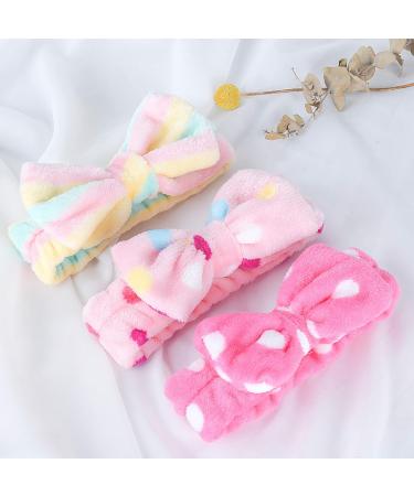 Teqifu 6 Pack Spa Headband Bow Hair Band - Soft Coral Fleece Bowknot Head Wraps for Women - Adjustable Elastic Hair Band for Face Washing, Shower - Stylish Bowtie Headbands Set - Buy Online on GoSupps.com