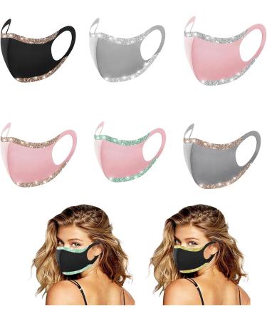 Jiqoe Breathable Unisex Face Cover - Reusable & Washable Glitter Cotton Mask for Adults - Buy Online on GoSupps.com
