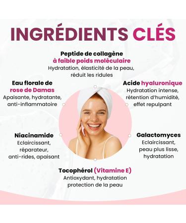 Masque Collagene Visage Hydrogel & Masque Visage Collagene Profond Bas Poids Mol culaire Masque Hydratant Visage Masques Pour le Visage - Fermet & lasticit Collagen Mask 34g*4 unit s Collag ne - Buy Online on GoSupps.com