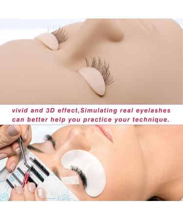 RIISCA Eyelash Extension Kit with Replaced Eyelids Silicone Training Set - Professional Lash Extension Supplies for Beginners - Makeup and Eyelash Grafting - Mannequin Head Included - Buy Online on GoSupps.com