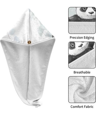 Buy Panda Bear Summer Hair Towel 2 Pack - Super Absorbent Quick Dry Hair Turbans for Women & Girls - Buy Online on GoSupps.com