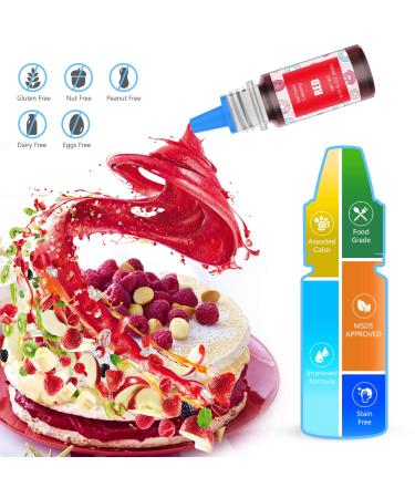 Jelife 10 Color Gel Food Coloring Set 6ml Bottles, Flavorless Neon Edible Dye for Vibrant Cake Decorating, Baking, and Frosting - Buy Online on GoSupps.com