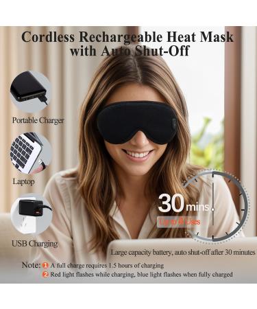 Heated Eye Masks for Dry Eyes | Vowleike Cordless Rechargeable Warm Compress | Washable USB Thermal Eye Pad for Stye Blepharitis & MGD | Perfect Gift (Black - Buy Online on GoSupps.com